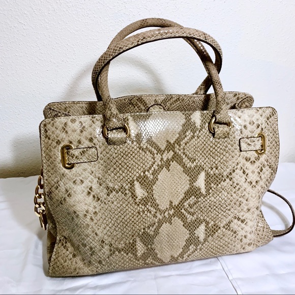 Michael Kors Hamilton Satchel Large embossed snake - Picture 3 of 5